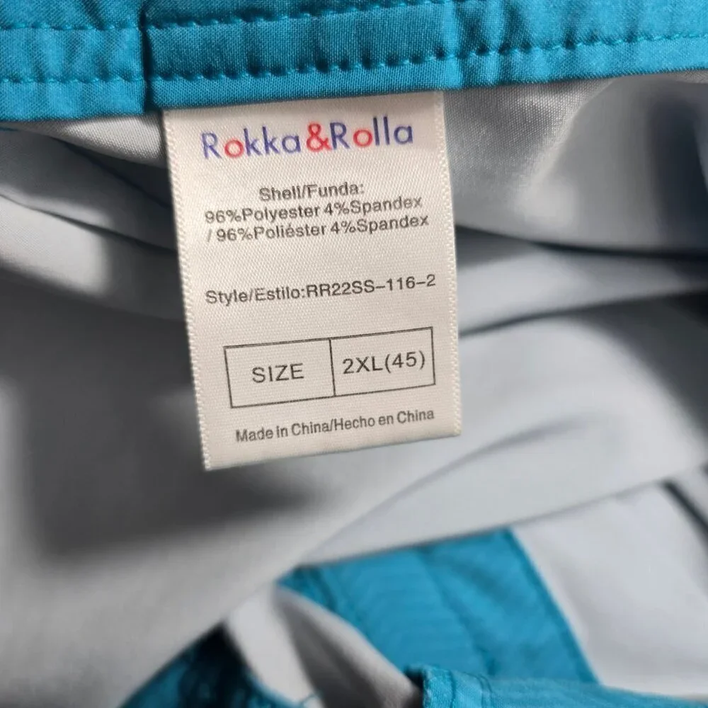 Rokka & Rolla Blue White Ombre Swim Surf Board Shorts Men 2XL